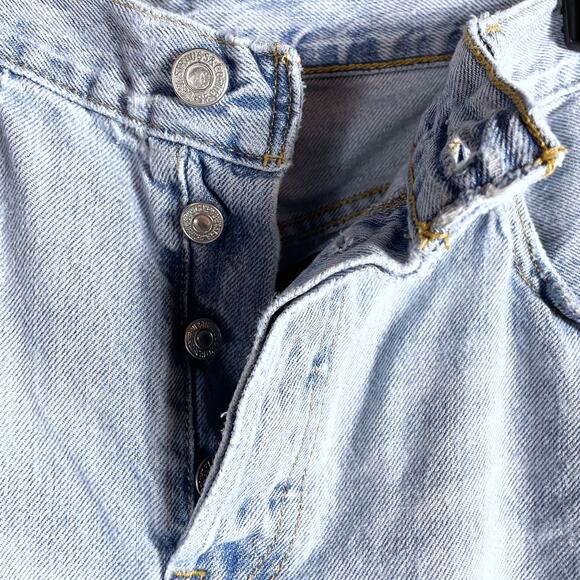 Levi's 501 90s Freehand Folk Jeans Premium Light Blue Button Fly Straight Sz 28 - Picture 8 of 15